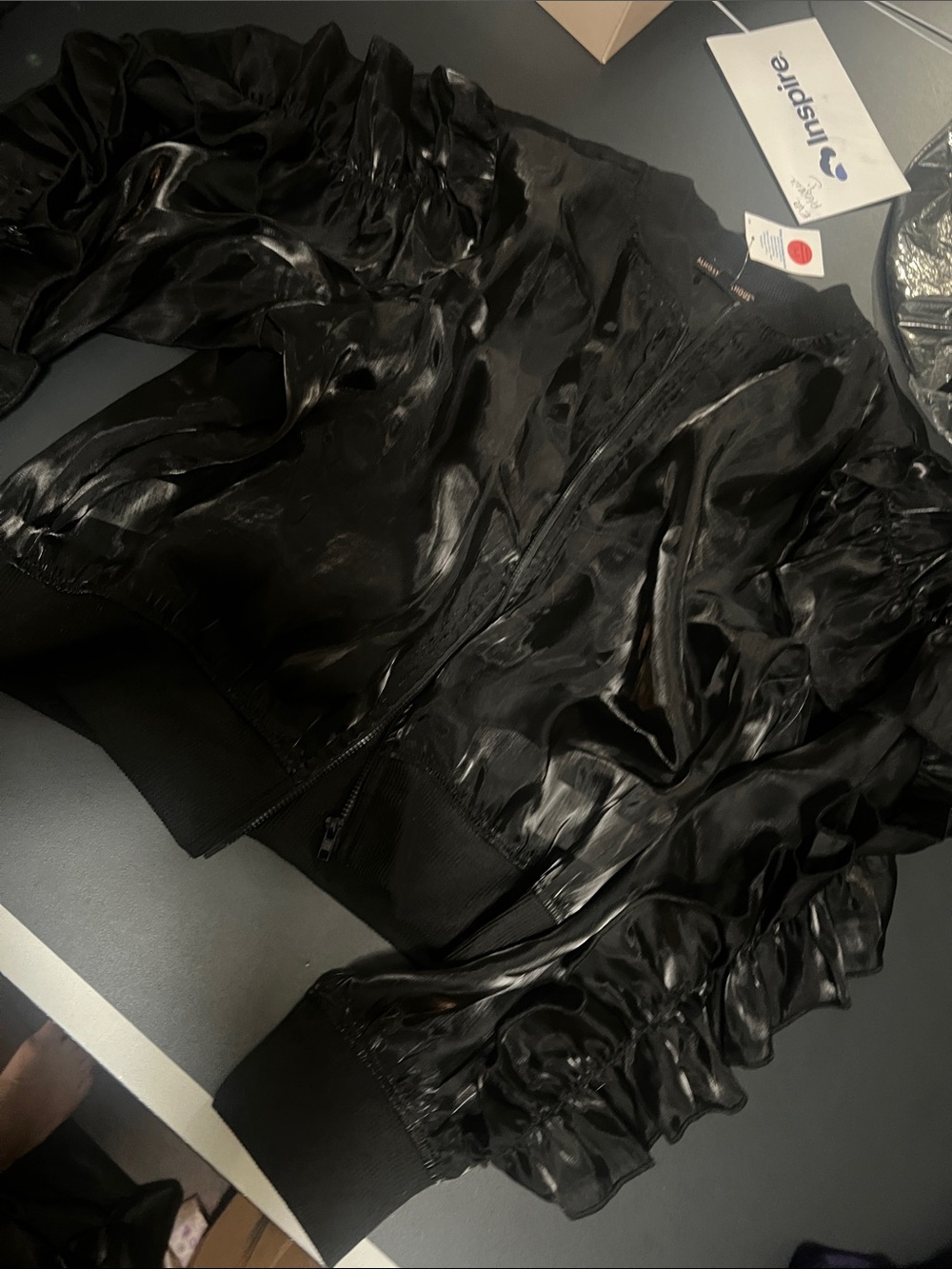 WANT Les Essentiels Black Shiny mesh Jacket